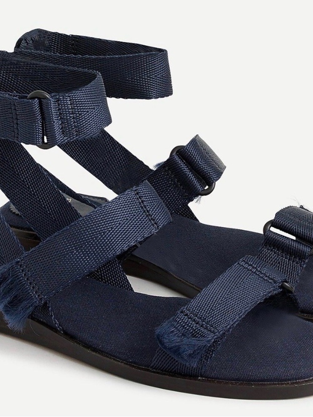 J. Crew Navy Strappy Wrap Sandals